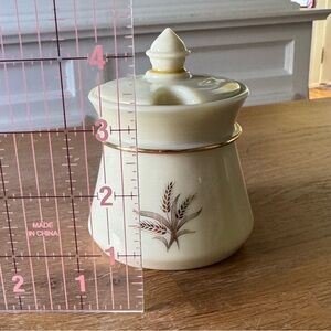 Wheaton Ware Custard Glass Condiment Jar with Lid